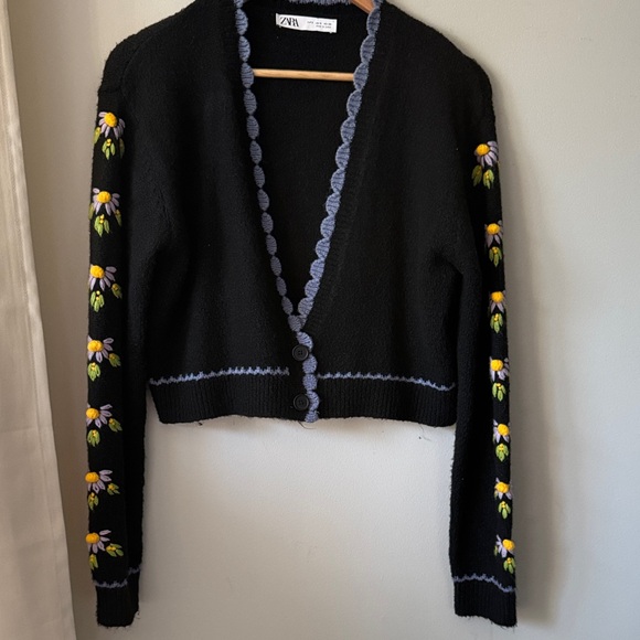 Zara Embroidered Knit Cardigan - Picture 2 of 6